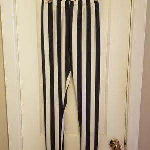 Stripped black and white leggings.